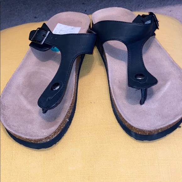 black stylish sandals